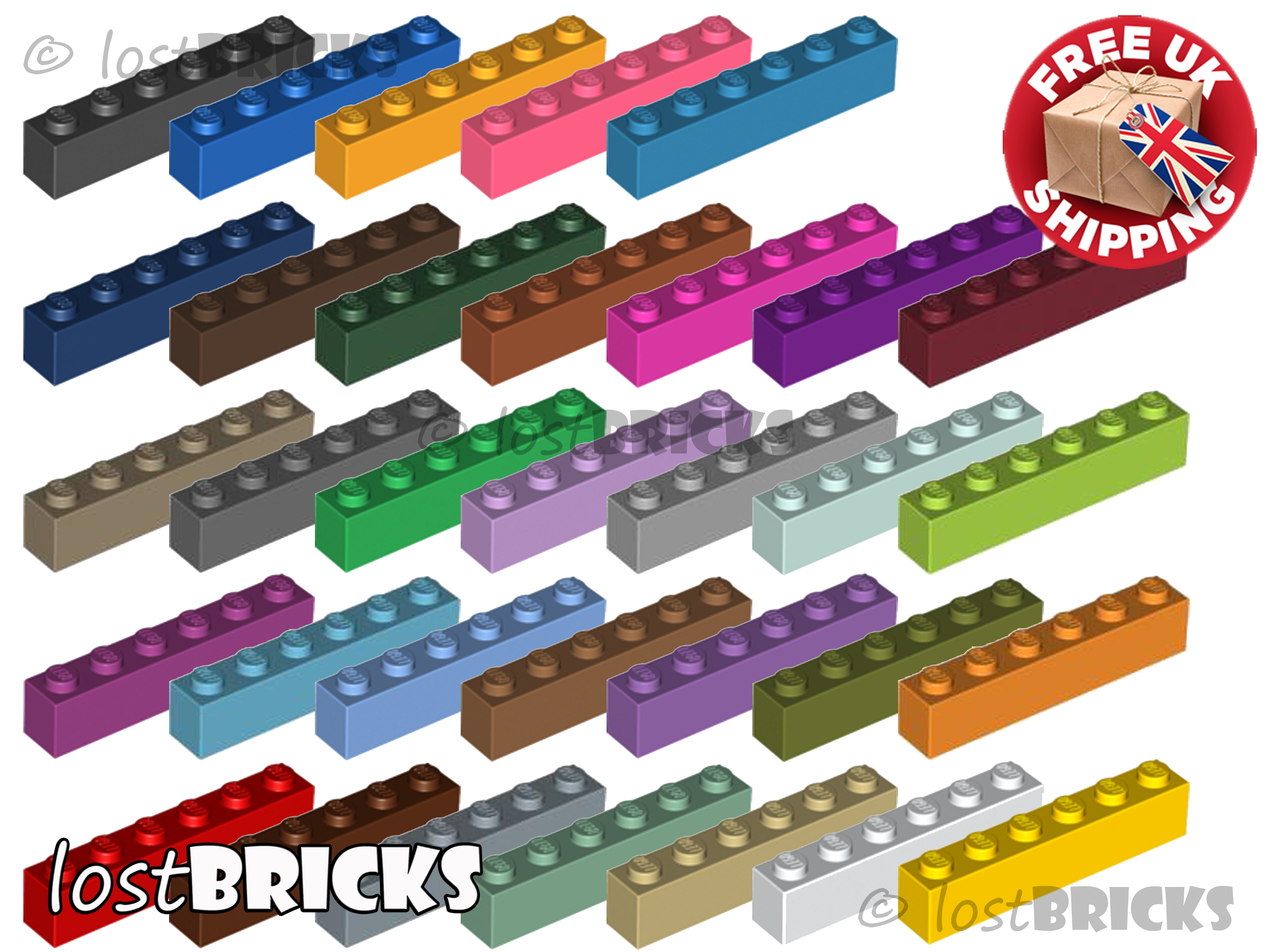 5 x NEW LEGO Bricks 1x1 with 1 Side Stud Part 87087 FREE POST +SELECT COLOUR